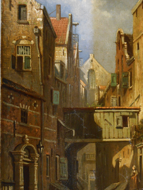 antique oil painting cleaning in progress